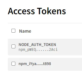 NPM Access Tokens